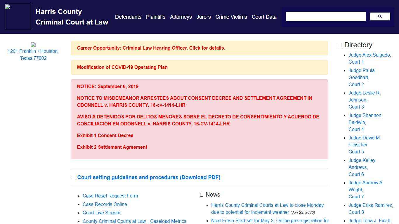 Harris County Criminal Courts at Law