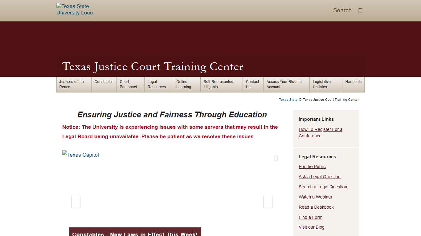 Texas Justice Court Training Center : Texas State University